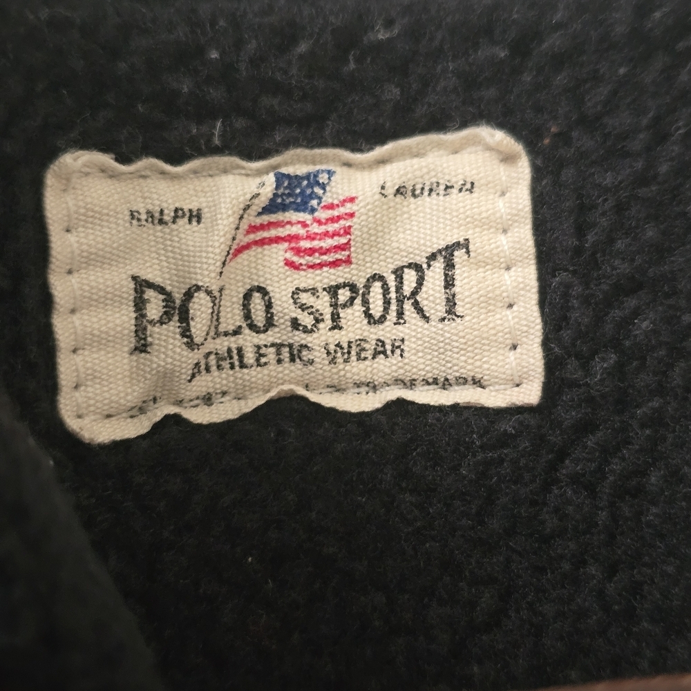 Vintage Polo Sport Ralph Lauren Fleece Gloves Leather Strap Y2K - Picture 8 of 8